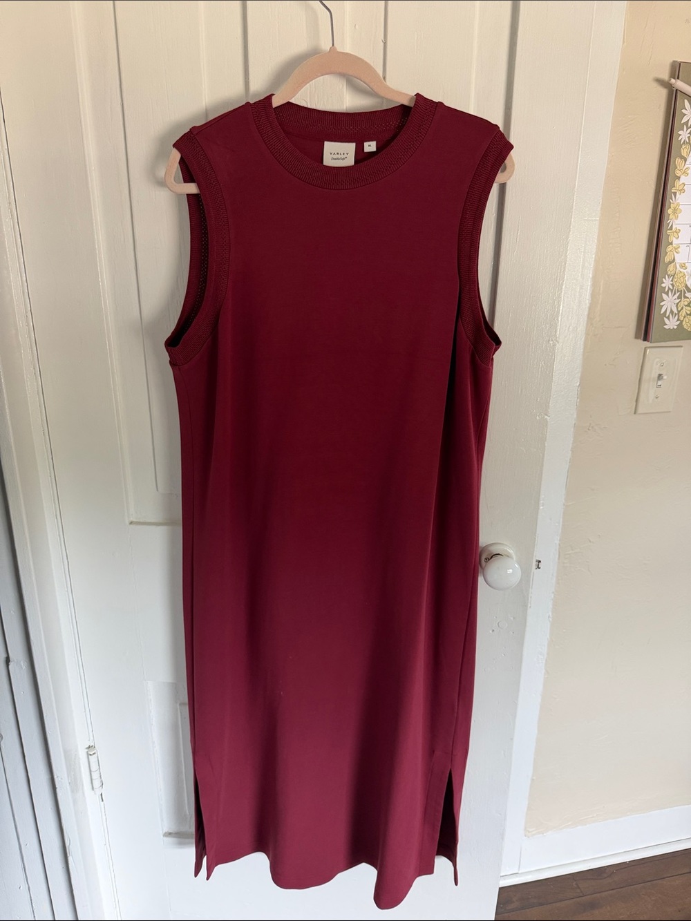 Varley Burgundy Midi Shift Dress